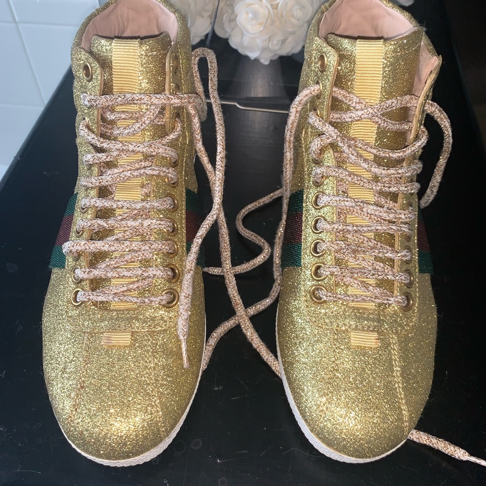 Gucci Gold Glitter tennis